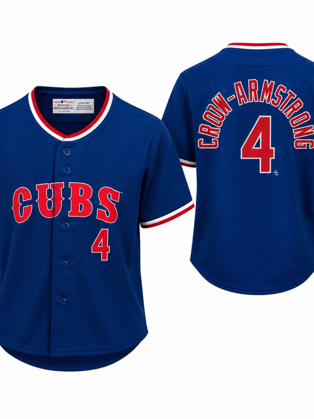 Chicago Cubs Pete Crow-Armstrong #4 MLB Jersey Boys S 6/7 NWT Blue